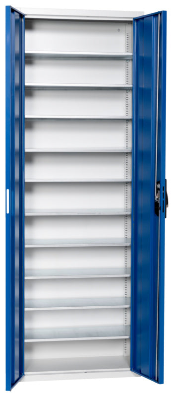 Flügeltürenschrank Lagerbox-FLGTRSHRNK-LGRBOX-SLB-FB315-RAL5010     Verpackungsinhalt    1 Einheit