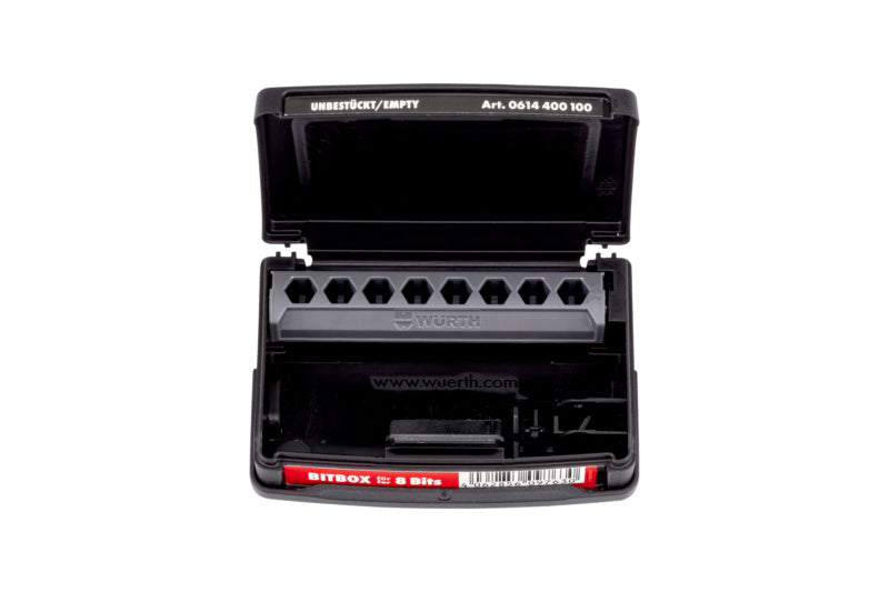 Leere Bitbox aus robustem Material mit Klappdeckel und sicherem Verschluss für vielseitige Aufbewahrung.