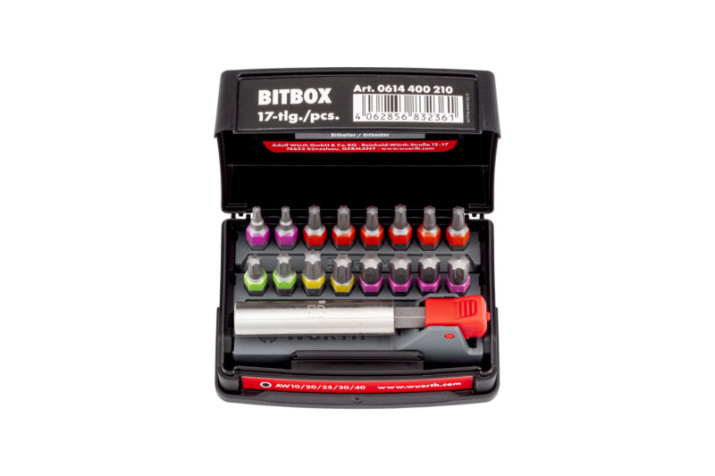 Bit AW Abtrieb Sortiment-BIT-AW-SET-10/20/25/30/40-17TLG     Verpackungsinhalt    10 Einheit