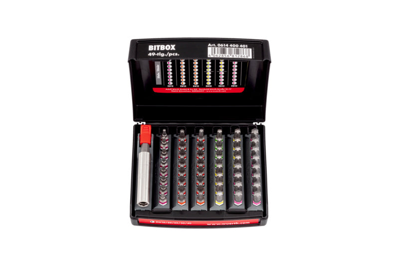 Bit RW Abtrieb Sortiment-BIT-RW-SORT-10/20/25/30/40-49TLG     Verpackungsinhalt    1 Einheit