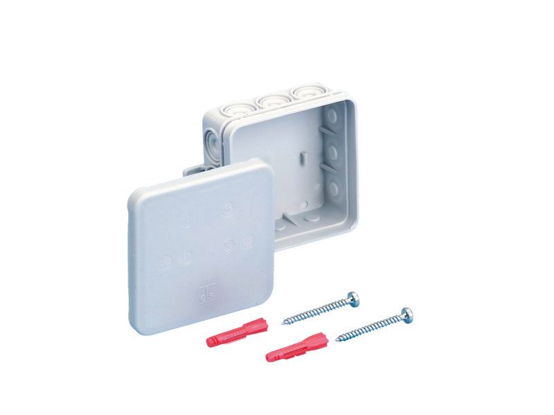 Grauer Feuchtraumabzweigkasten FRAK VDE mit IP65 Schutzart für feuchte Umgebungen.