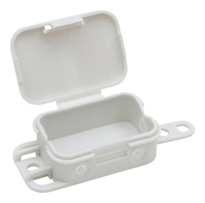 Abzweigkasten Aufputz AK AP aus witterungsbeständigem Kunststoff mit Kabeldurchführungen und Abdeckung.