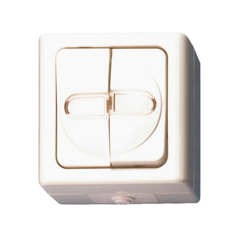 Weißer Schalter mit zwei Einheiten, geeignet für 10A bei 250V, modernes Design und benutzerfreundlich.