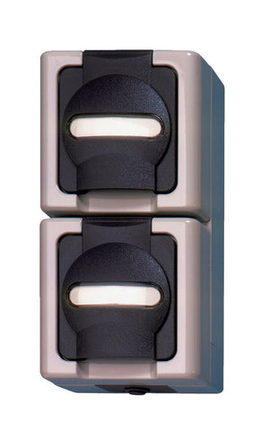 Senkrechter grauer Adapter mit 16A Stromstärke und 250V Nennspannung für elektrische Anwendungen.