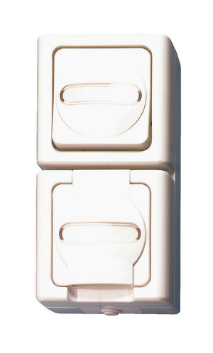 Weißer senkrechter Schalter mit einer Einheit für elektrische Installationen.