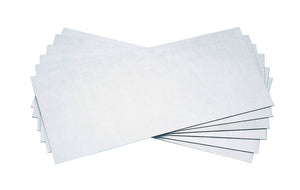 Gray aluminum soundproofing panel, measuring 550x250x2 mm, six pieces in total.