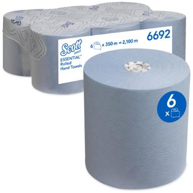 Scott Essential Rollenhandtücher, 1-lagig, blau, 350m x 19,8cm, 6er-Pack