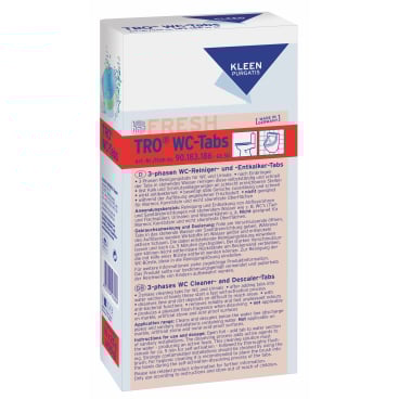 Box of TRO WC-Tabs, a 3-phase cleaner and descaler.