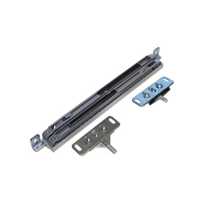 Schiebetürbeschlag-Set für Zimmertüren mit Dämpfung, Metall, silberfarben, 1 Einheit.