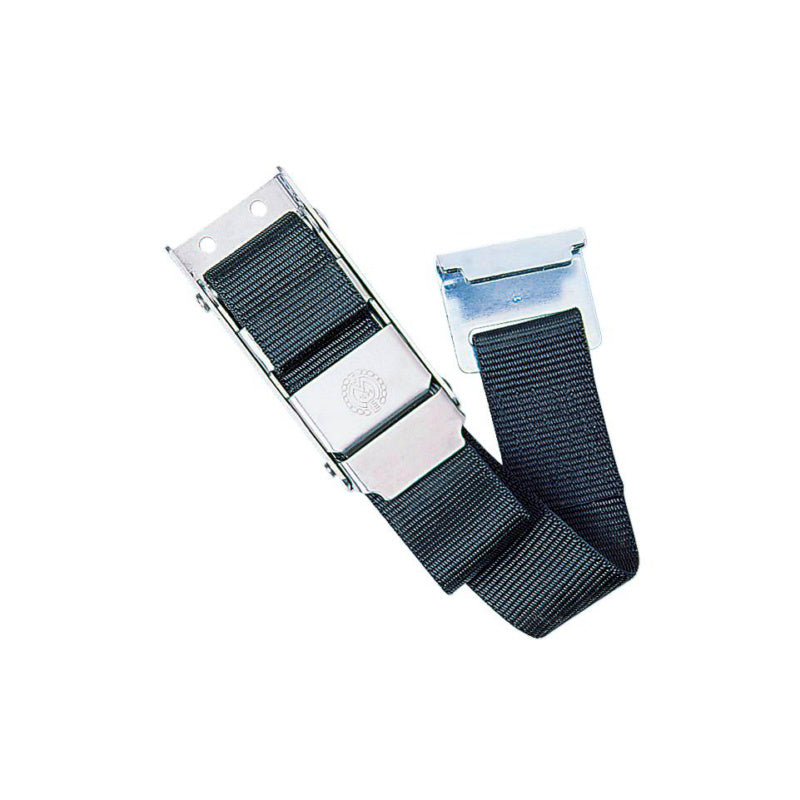 A metal spanner for securing tarpaulins with adjustable clamps and durable construction.