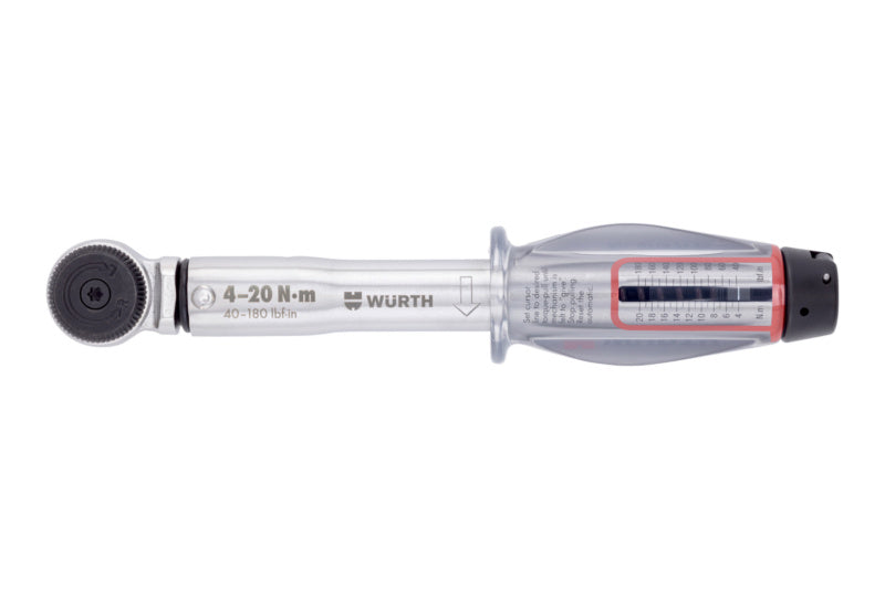 Drehmomentschl. Umschaltknarre 1/4 Zoll-DRHMOMSHSL-USK-1/4ZO-(4-20NM)     Verpackungsinhalt    1 Einheit