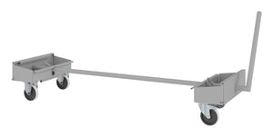 Zubehör-Modul für Standard-Kastenwerkbank in hellem Grau mit Ablageflächen und robustem Design.