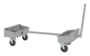 Standard-Kastenwerkbank Zubehör MOD-FAHRB in RAL7035 Grau, 1500 mm breit, robuste Bauweise.