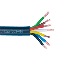 Schwarzes FLRYY-Rundkabel Fahrzeugleitung im Bündel mit GGVS-Kennzeichnung