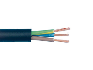 Black vehicle cable with rubber insulation, suitable for general automotive use.