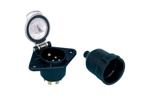 7-pin 24V socket with a robust design for reliable electrical connections.