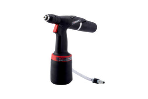 Druckluft Blindnietgerät mit ergonomischem Design und Sicherheitsmechanismus für präzises Arbeiten.