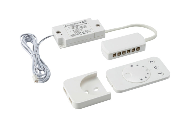 Schaltbarer 24V Farb-Dimmer mit Fernbedienung und modernem Design für LED-Beleuchtung.
