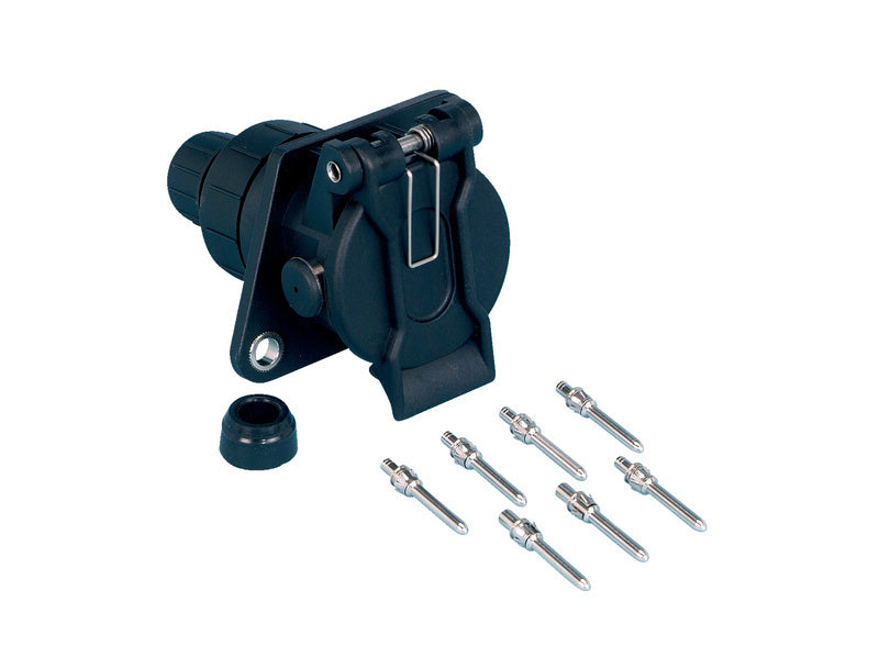 Steuerdose mit Verschraubung aus ABS/EBS in 24 Volt, VP 1 Einheit sichtbar.