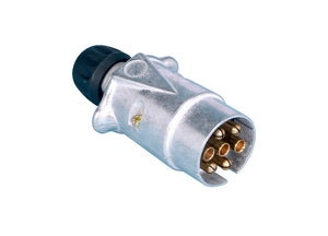 Aluminum 7-pin connector with 12V rating, designed for five units.