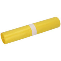 أكياس قمامة، بولي إيثيلين عالي الكثافة، 120 لتر، أصفر، 700×1100 مم، نوع 20، أصفر، 50 قطعة/لفة