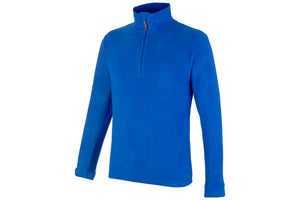 Arbeitspullover Half-Zip aus weichem Fleece in lebhaftem Royal Blau mit praktischem Reißverschluss.