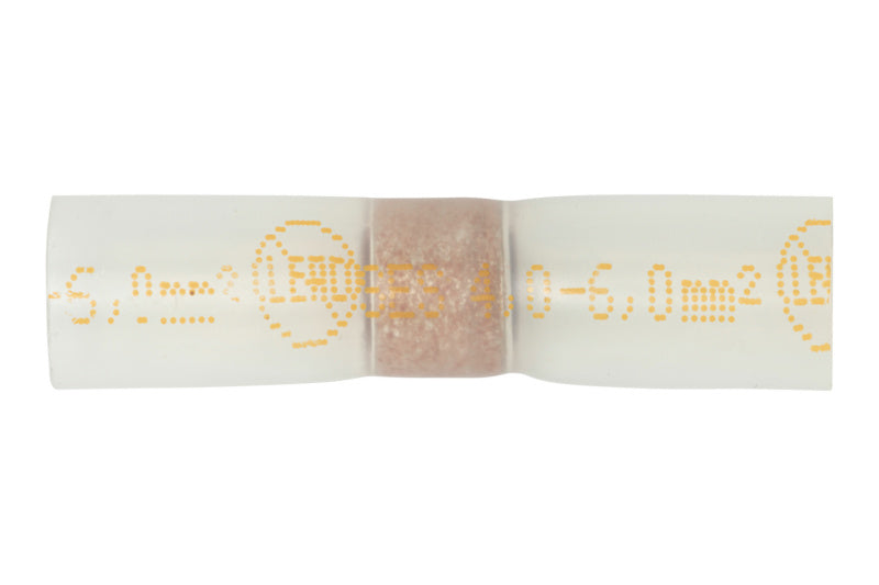 Gelber Stoßverbinder für Litzen 4,0-6,0 QMM, 50 Stück im Beutel