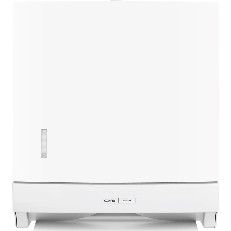 Weißer Faltpapierspender mit Panel und Schloss