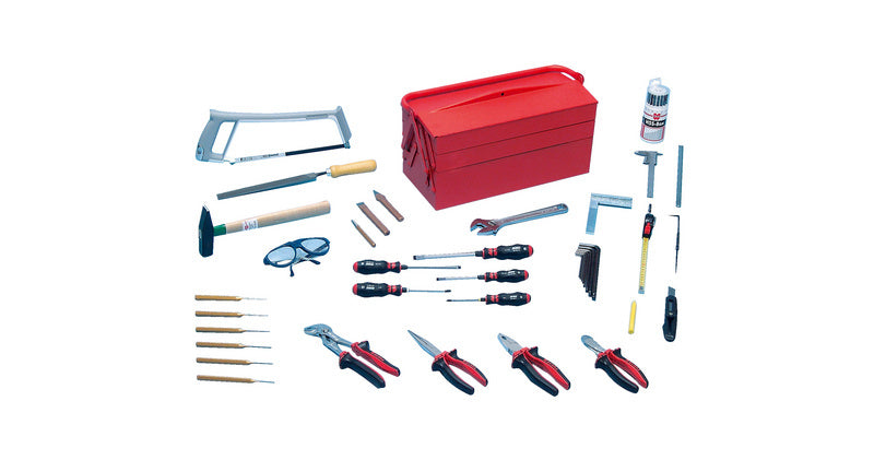 Metall-Werkzeugsortiment mit 60 Teilen inklusive Schraubenschlüsseln, Zangen und Schraubendrehern