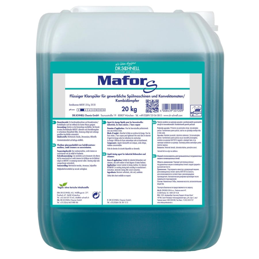 20kg Kanister des flüssigen Reinigungsmittels Mafor S für professionelle Oberflächenreinigung