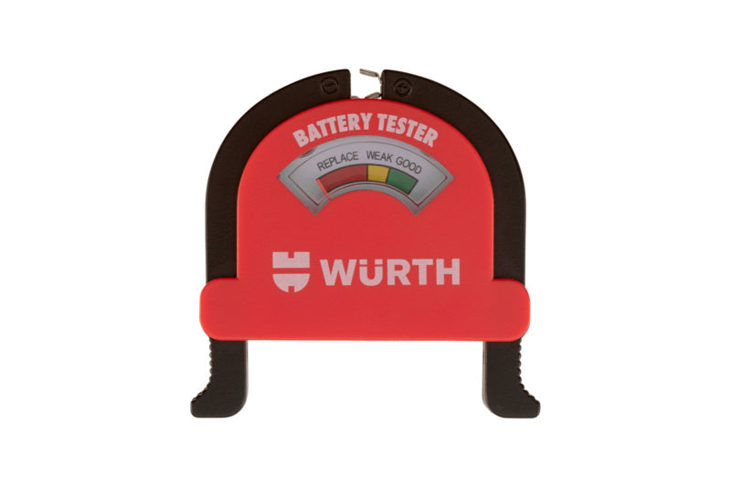 Kompakter Batterie-Tester BATTTEST für NiMH/NiCd-Batterien, 62x61x29 mm, mit klarer Anzeige.