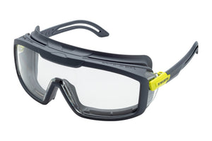 Klare Schutzbrille SHTZBRIL-BOGARDUS-KLAR mit bruchsicheren Gläsern und rutschfestem Rahmen.