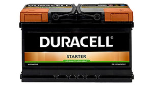 STARTBATT Duracell Starter DS70 VP battery unit with black and orange casing and terminals