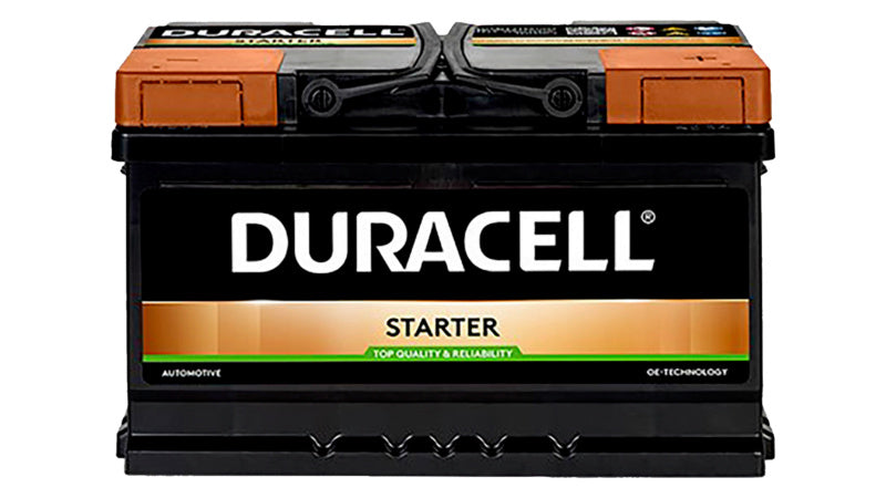 STARTBATT Duracell Starter DS70 VP battery unit with black and orange casing and terminals