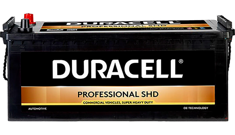 STARTBATT Duracell Professional DP145SHD battery in black and orange casing with terminals visible