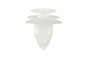 Transparent clip for Toyota vehicle, pack of 25 units, small plastic fasteners visible