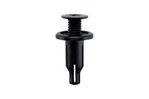 Schraubniet in Schwarz für Honda, mit runder Kopf- und schmaler Schaftform.