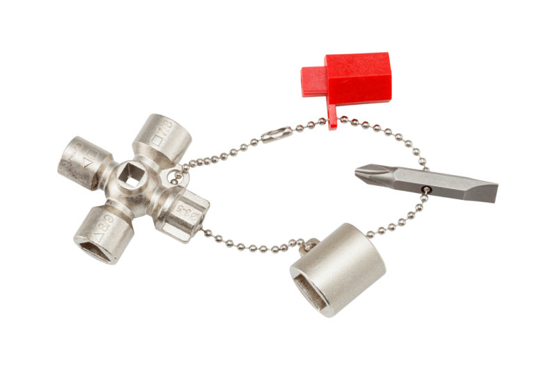 Schaltschrank Universal 14in1 mit 14 Funktionen und kompaktem, robustem Design in Grau.