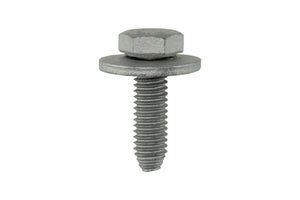 Schraube mit M6 Durchmesser, 20 mm lang, SW10 Sechskantkopf und korrosionsbeständiger Beschichtung.