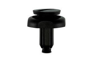 Schraubniet aus Nylon mit 6,9 mm Durchmesser und Schlitzkopf in Weiß.