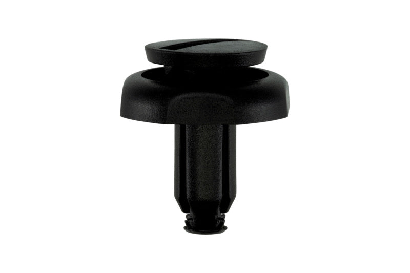 Schraubniet aus Nylon mit 6,9 mm Durchmesser und Schlitzkopf in Weiß.