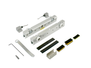 Moderner Schiebetürbeschlag für Zimmertüren mit robuster Bauweise und 120 kg Tragfähigkeit.