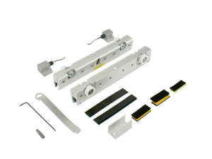 Robuster Schiebetürbeschlag für Zimmertüren mit Tragfähigkeit bis 120 kg und modernem Design.