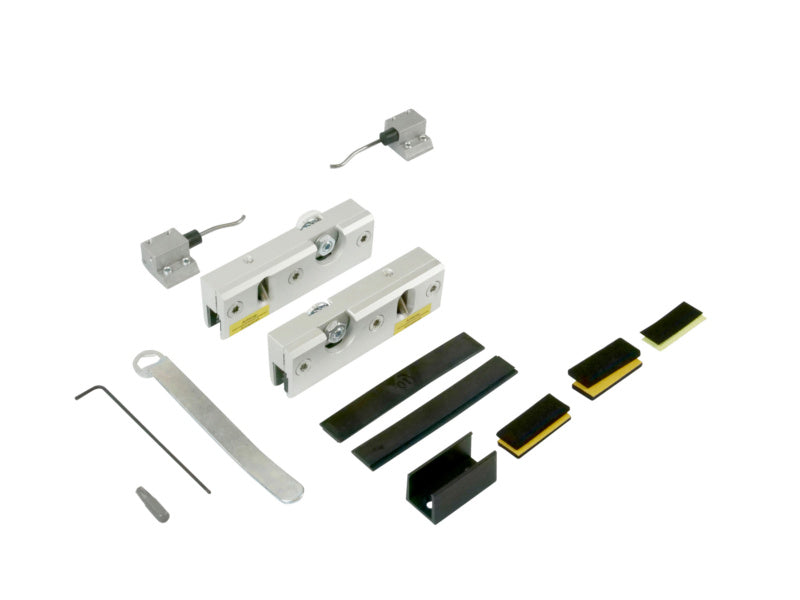 Moderner Schiebetürbeschlag für Zimmertüren mit robustem, langlebigem Design in Grau