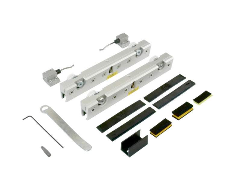 Schiebetürbeschlag für Zimmertüren in robustem Design, geeignet für bis zu 120 kg Tragfähigkeit.