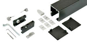 Moderner Schiebetürbeschlag für Zimmertüren mit robustem, funktionalem Design in Metalloptik.