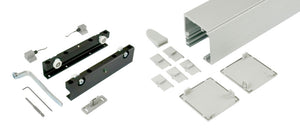 Schiebetürbeschlag mit moderner Stahlkonstruktion für Zimmertüren in eleganter Ausführung.