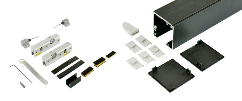 Schiebetürbeschlag aus robustem Material, ideal für Zimmertüren, mit modernem Design.