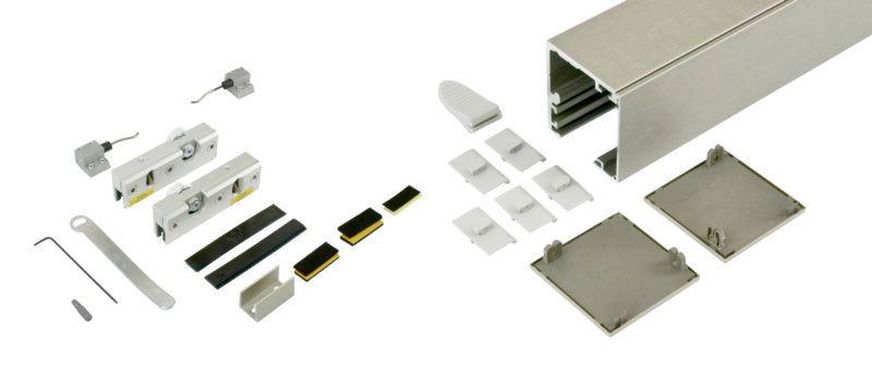 Schiebetürbeschlag für Zimmertüren in modernem Design mit robusten Materialien und einfacher Montage.