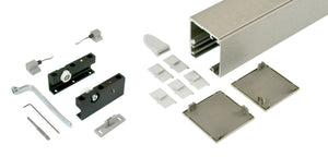 Robuster Schiebetürbeschlag für Innentüren in elegantem Design und stabiler Bauweise.